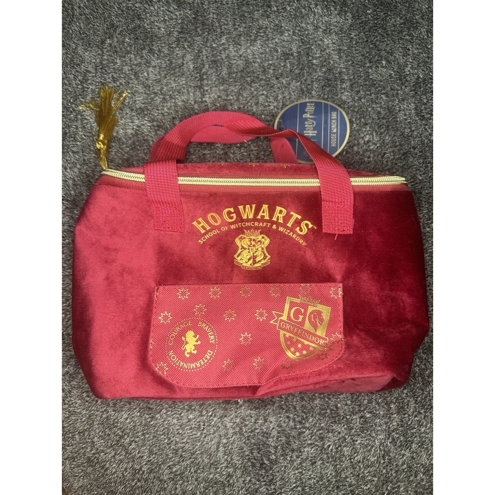 Harry Potter Hogwarts Gryffindor House Lunch Bag Red Velvet Wizarding World NWT
